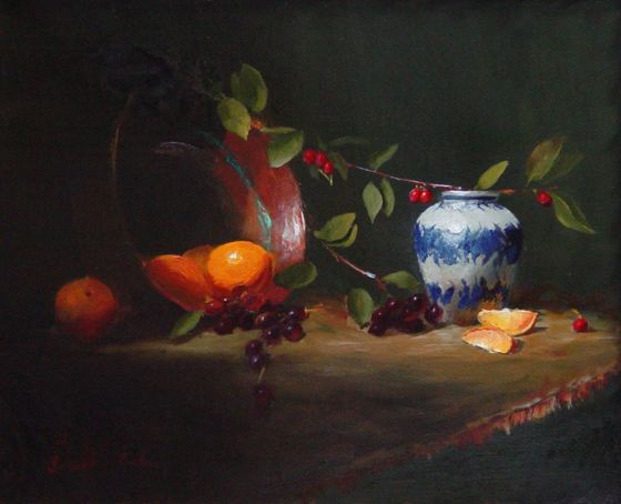 Copper with Blue Vase